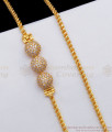 Latest Gold Mugappu Side Pendant Chain With White Stone MCH1063