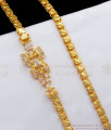 New Butterfly Design Gold Plated Mugappu Chain With White Stone MCH1064