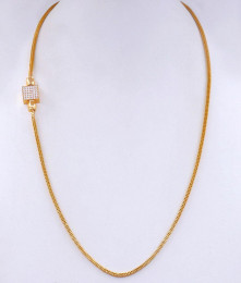 Ad White Stone Gold Imitation Mugappu Chains MCH1297