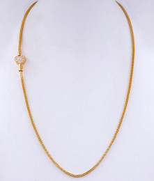 Artificial White Stone Ball Gold Mugappu Chain Designs MCH1299 Artificial White Stone Ball Gold Mugappu Chain Designs MCH1299