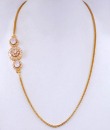 Artificial Diamonds Flower Design Gold Mugappu Chain Shop Online MCH1309