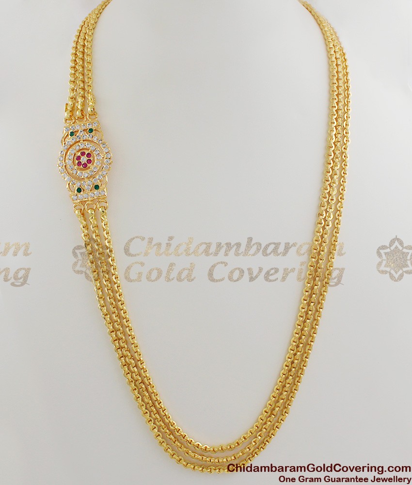 Three Line Mugappu Gold Chain For Married Women MCH139 Three Line Mugappu Gold Chain For Married Women MCH139