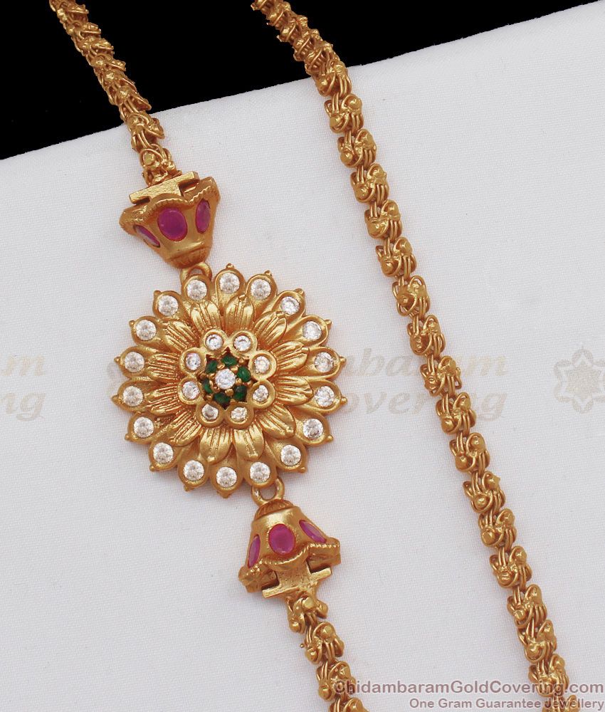 Premium Antique Matte Finish Dasavatharam Mugappu Chain Collections MCH691