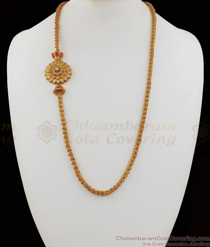 Premium Antique Matte Finish Dasavatharam Mugappu Chain Collections MCH691