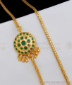 Modern Double Sided Ruby Emerald Gold Mugappu Chain MCH710