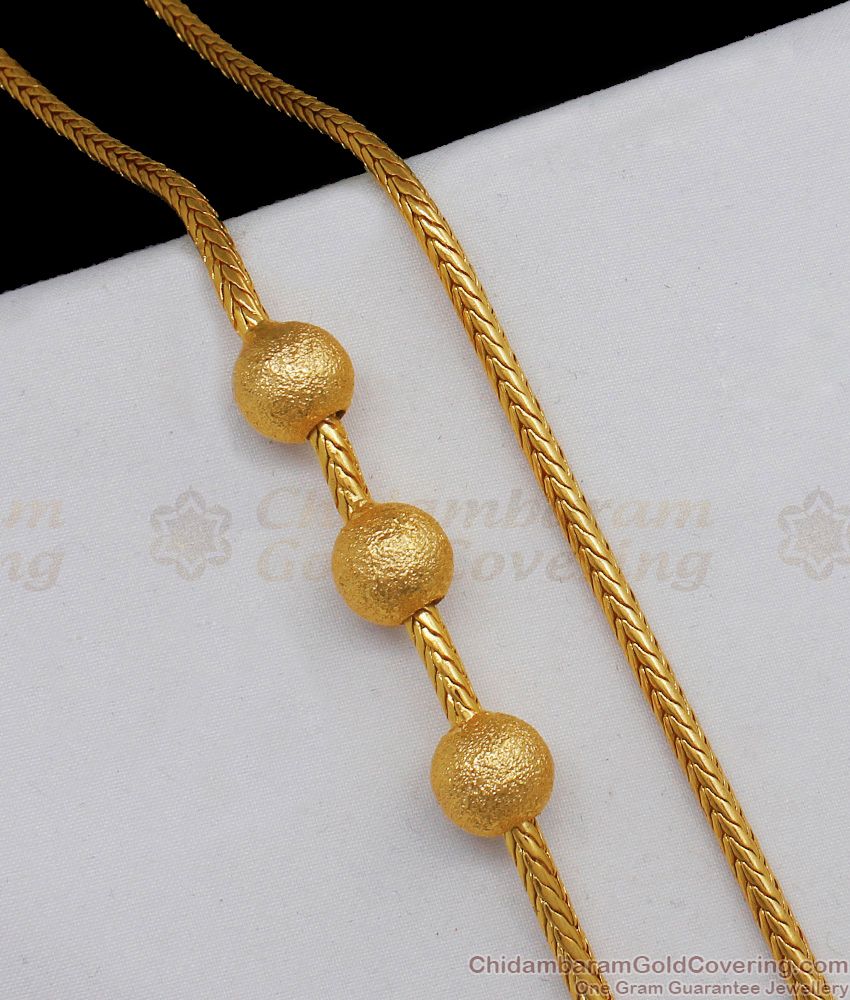 Daily Wear Gold Plated Plain Ball Mugappu Thali Kodi New Arrival Jewelry MCH732