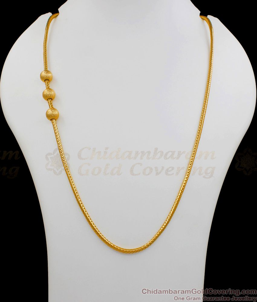 Daily Wear Gold Plated Plain Ball Mugappu Thali Kodi New Arrival Jewelry MCH732