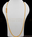 Traditional Ruby White Stone Gold Ball Mugappu Chain Daily Wear MCH764-LG