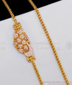 Stunning Full White Stone Gold Peacock Mugappu Side Pendant Chain MCH769