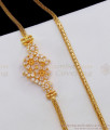 Full White Stone Flower Design Gold Mugappu Side Pendant Chain MCH774