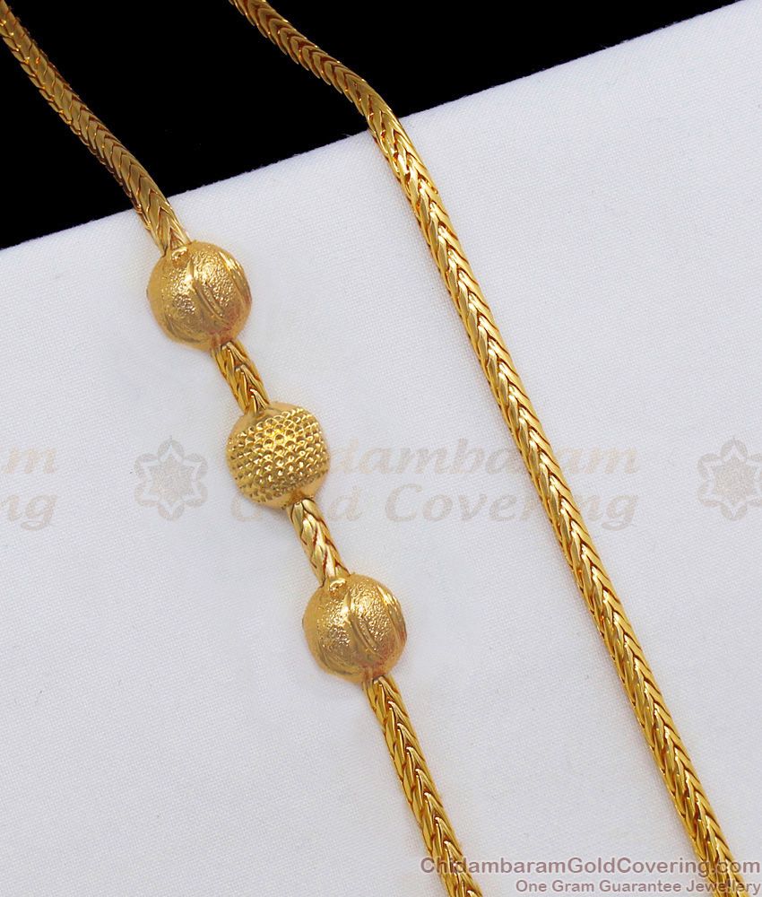 Real Gold Single Line Ball Design Necklace Jewellery Buy Online NCKN1103