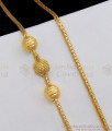 Daily Wear Three Ball Gold Side Pendant Mugappu Chain MCH789
