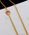 Sparkling Ruby White Stone Gold Mugappu Side Pendant Chain MCH795