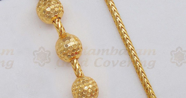 Latest Three Balls One Gram Gold Side Pendant Chain MCH798
