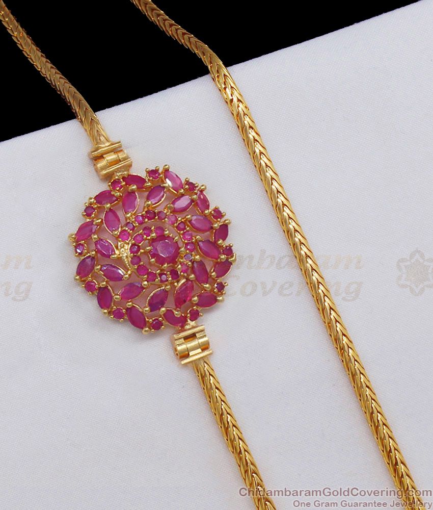 Gorgeous Gold Mugappu Side Pendant Chain MCH819