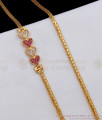 Fascinating Hearty Design Ruby White Gold Mugappu Chain MCH820