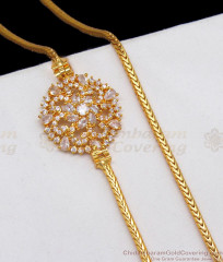 Dazzling White Stone Gold Side Pendant Chain For Married Womens MCH835 Dazzling White Stone Gold Side Pendant Chain For Married Womens MCH835