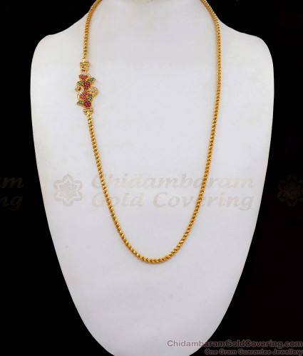 Gold chain with side pendant deals