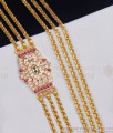 AD Multi Stone Impon Mugappu Chain With Stones Side Pendant Designs MCH887