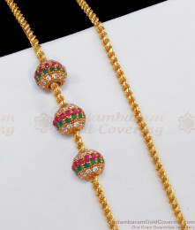 30 Inches Long Multi Color Three Ball Mugappu Thali Chain Collections MCH913-LG 30 Inches Long Multi Color Three Ball Mugappu Thali Chain Collections MCH913-LG