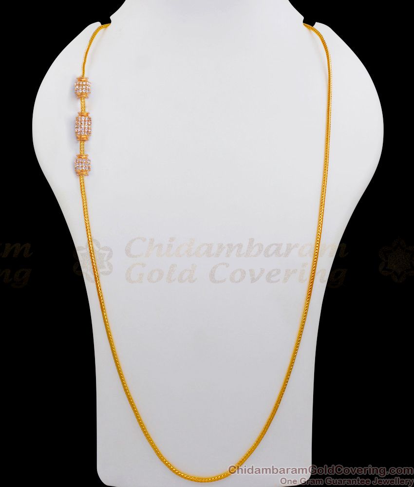 Traditional AD Stone Gold Mugappu Thali Chain Collections MCH914-LG