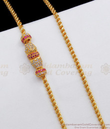 Attractive AD Ruby White Stone Gold Side Pendant Chain MCH923 Attractive AD Ruby White Stone Gold Side Pendant Chain MCH923
