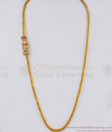 Attractive AD Ruby White Stone Gold Side Pendant Chain MCH923 Attractive AD Ruby White Stone Gold Side Pendant Chain MCH923