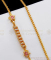 Sleek Spiral Star AD White Ruby Stone Gold Mugappu Chain MCH925