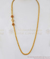 Two Balls With Heart Pattern AD Stone Gold Mugappu Chain MCH927