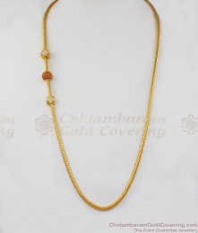 AD White Ruby Stone Horizontal Balls Gold Mugappu Chain MCH930 AD White Ruby Stone Horizontal Balls Gold Mugappu Chain MCH930