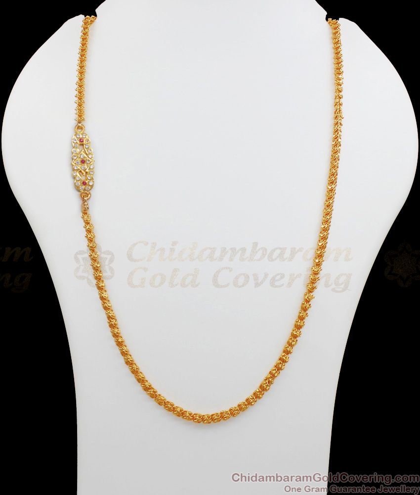 Unique Real Impon Dollar Single Mugappu Gold Chain MCH950