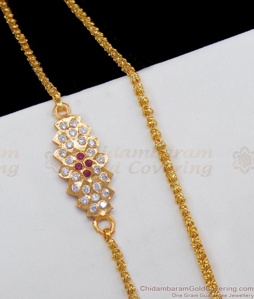 Traditional Impon Dollar Mugappu Thali Gold Chain MCH961