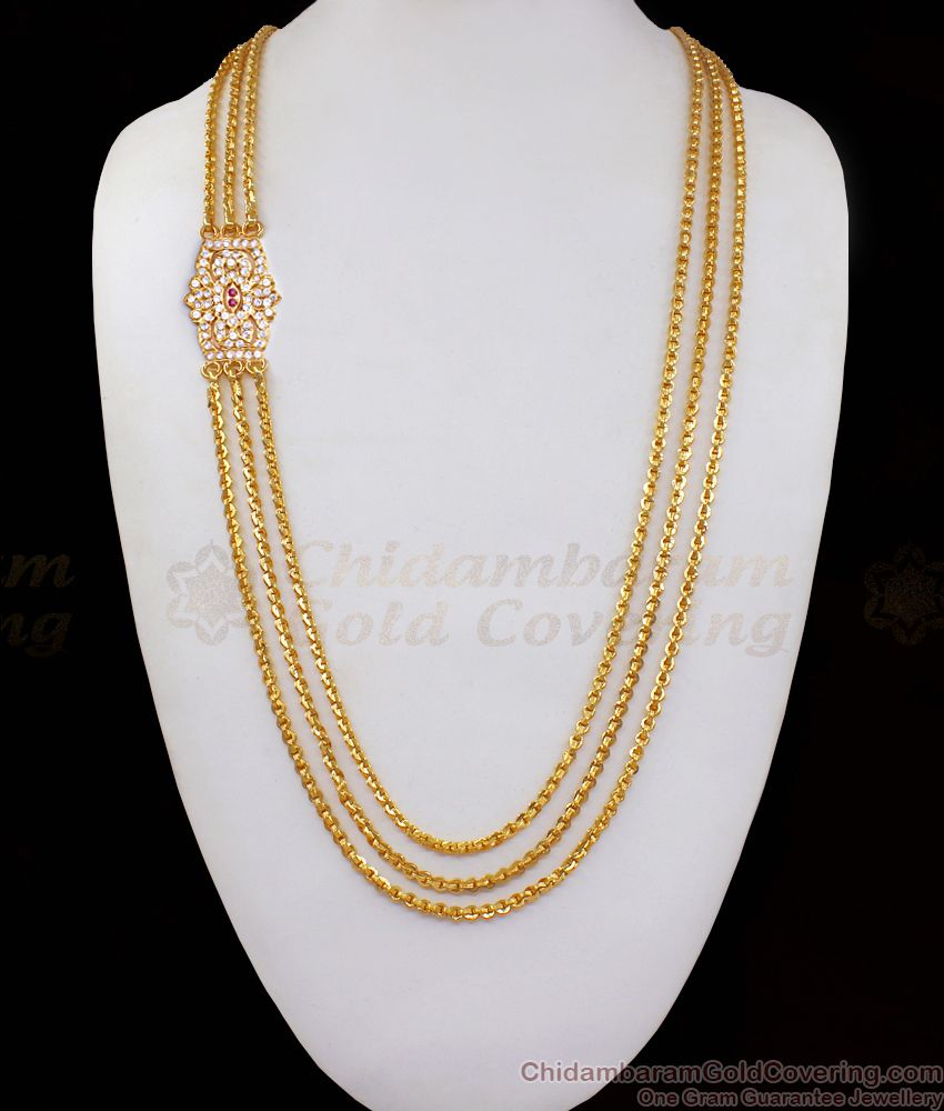 Lotus Design Impon Mogappu Gold Chain Thali Designer MCH985