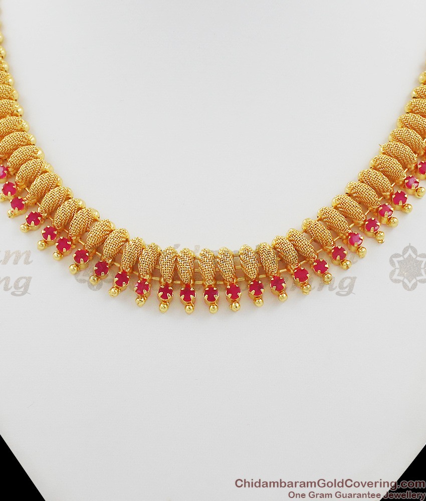 Exclusive Handmade Grand Ruby Stone Necklace for Marriage NCKN1002