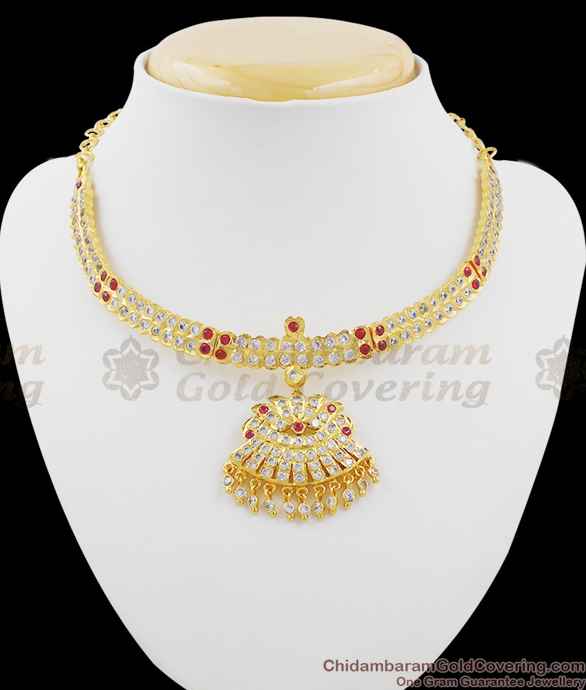 Impon Attigai Traditional Gold Choker Necklace Designs NCKN1005