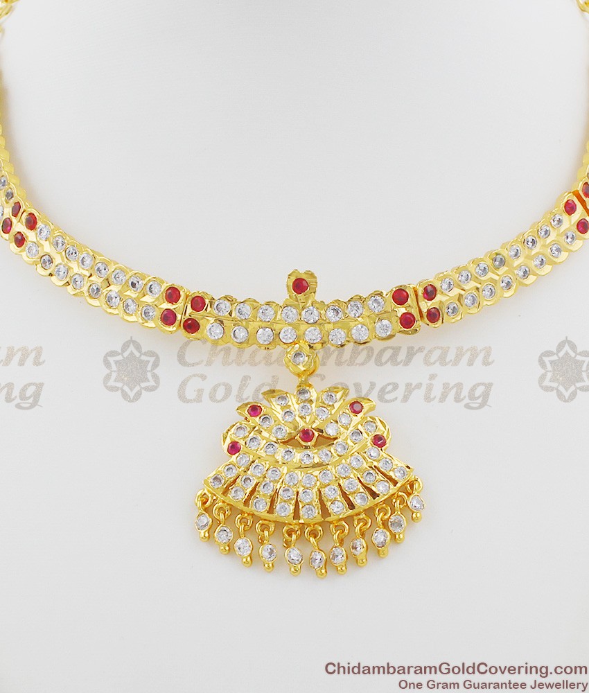 Impon Attigai Traditional Gold Choker Necklace Designs NCKN1005