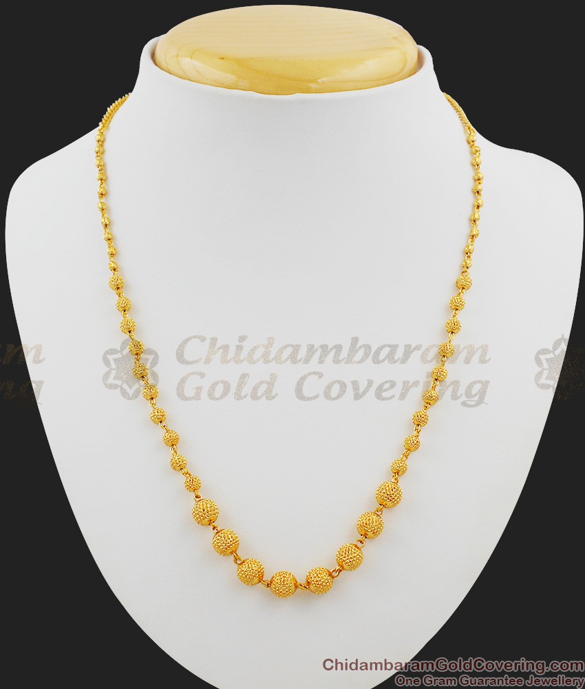 Traditional Multi Ball Beads Design Gold Inspired Necklace NCKN1015