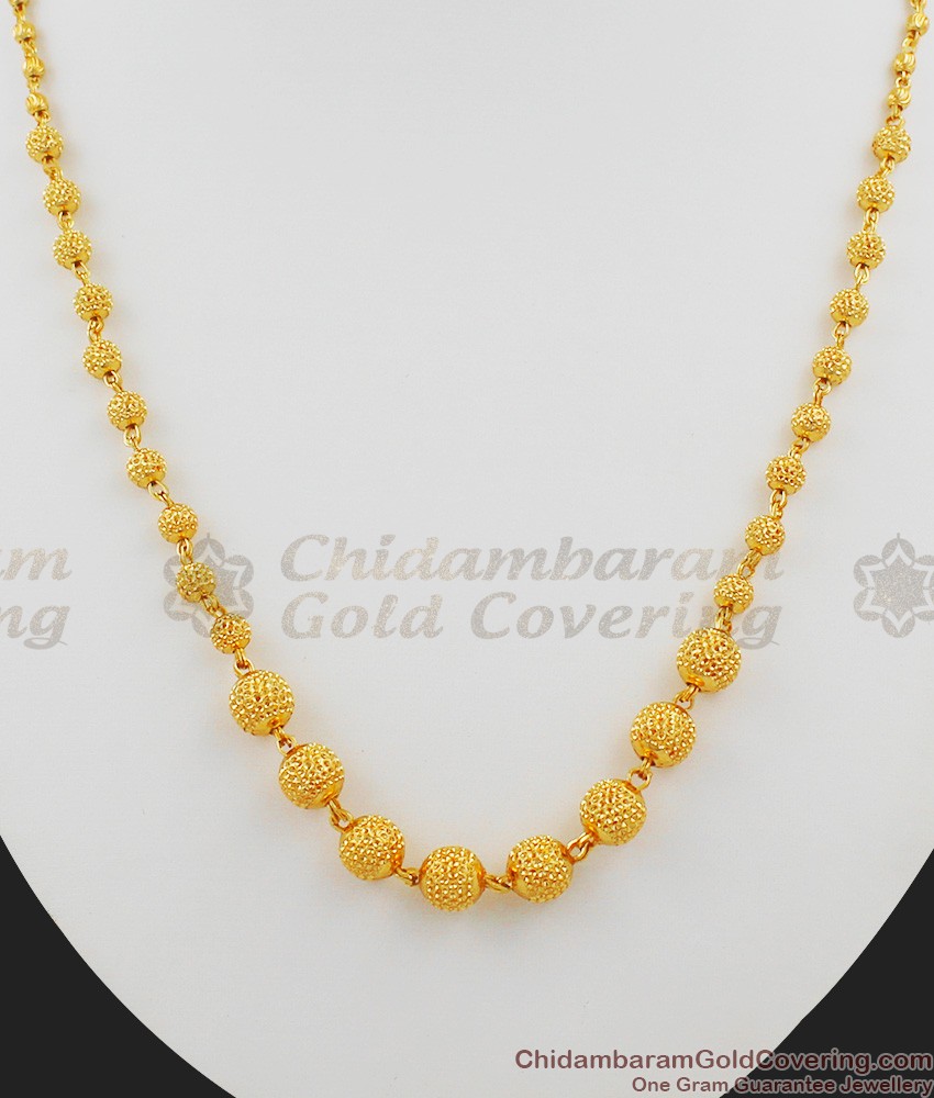 Traditional Multi Ball Beads Design Gold Inspired Necklace NCKN1015