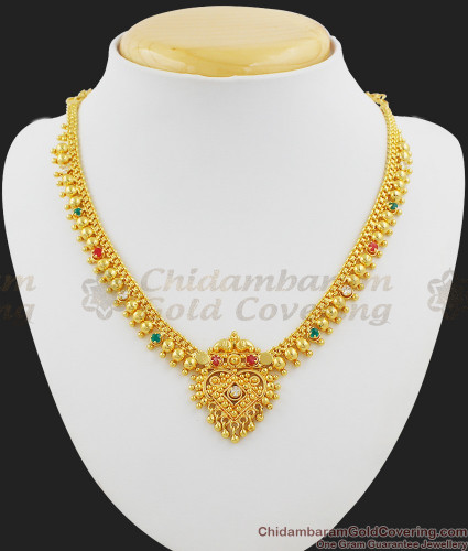 Simple Heart Design Gold Necklace Low 