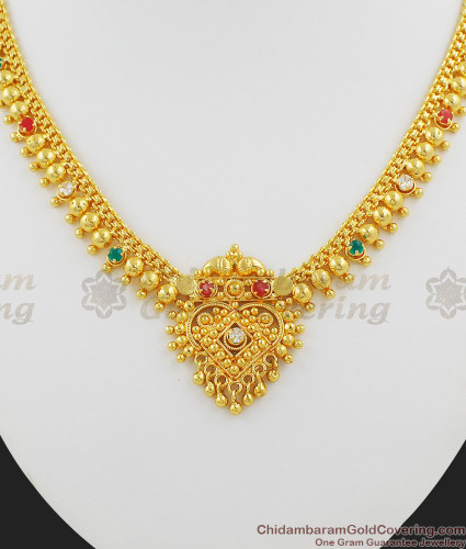 Simple Heart Design Gold Necklace Low 