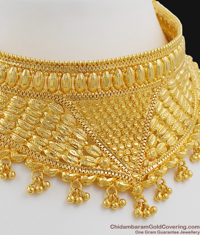 Bridal Choker Set Gold Necklace Design for Marriage NCKN1025