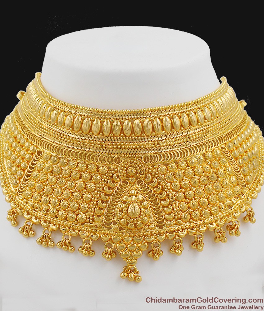 Bollywood Style Big Full Neck Coverage Bridal Choker Online Designs NCKN1026