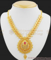 Dazzling Red Stone Bridal Wear Gold Necklace Design NCKN1033 Dazzling Red Stone Bridal Wear Gold Necklace Design NCKN1033