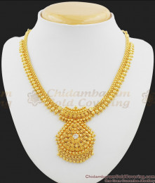 White AD Stone Party Wear Necklace For Womens NCKN1036