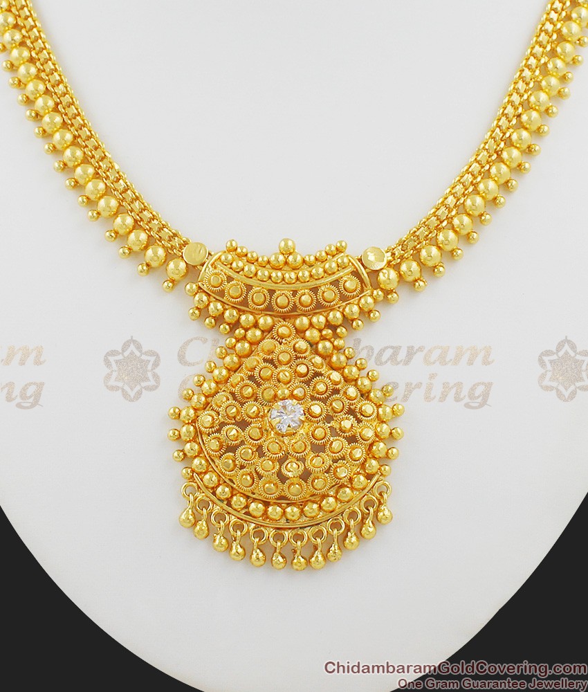 White AD Stone Party Wear Necklace For Womens NCKN1036 White AD Stone Party Wear Necklace For Womens NCKN1036