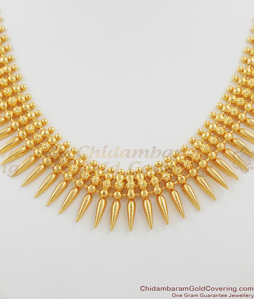 Traditional Gold Plated Mullaipoo Malai Necklace Choker Model NCKN1045
