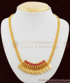 Lakshmi Coin Gold Tone Mullaipoo Design Ruby Stone Necklace For Women NCKN1047