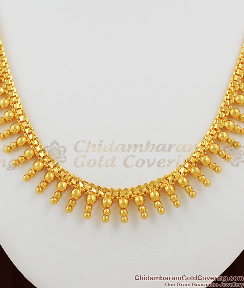 Traditional Beads Mullaipoo Gold Necklace South Indian Design NCKN1048