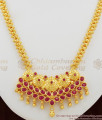 Full Ruby Crystal Stones Bridal Wear Necklace Chain For Wedding NCKN1055