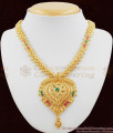 Attractive Dollar With Multi Color Stones Imitation Necklace Designs NCKN1073